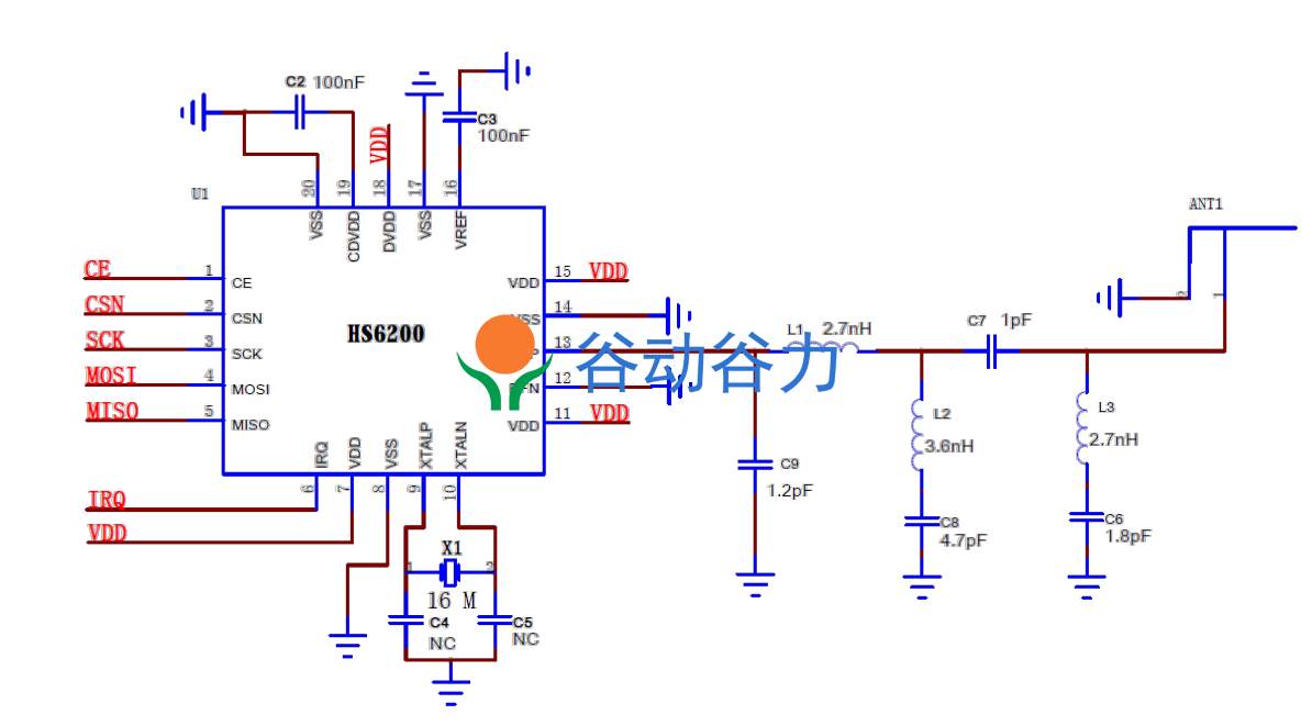 HS6200 2.4G无线射频IC  规格书Datasheet 应用手册 下载(图5)